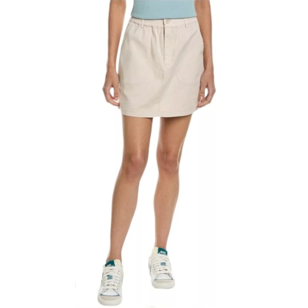 Michael Stars Monroe Mini Skirt Womens 2X Cement Beige Stretch Twill Casual